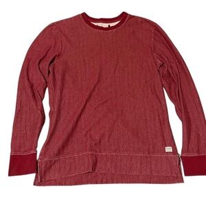 Burgundy red Guess cotton long sleeve shirt with zipper details #casualwear